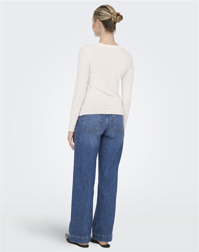 Only - ONLVirro O Neck L/S Bluse - Egret